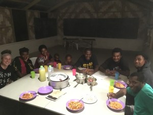 Meal with Bible  School Students and Language Helpers