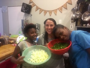 Making dinner and being silly!