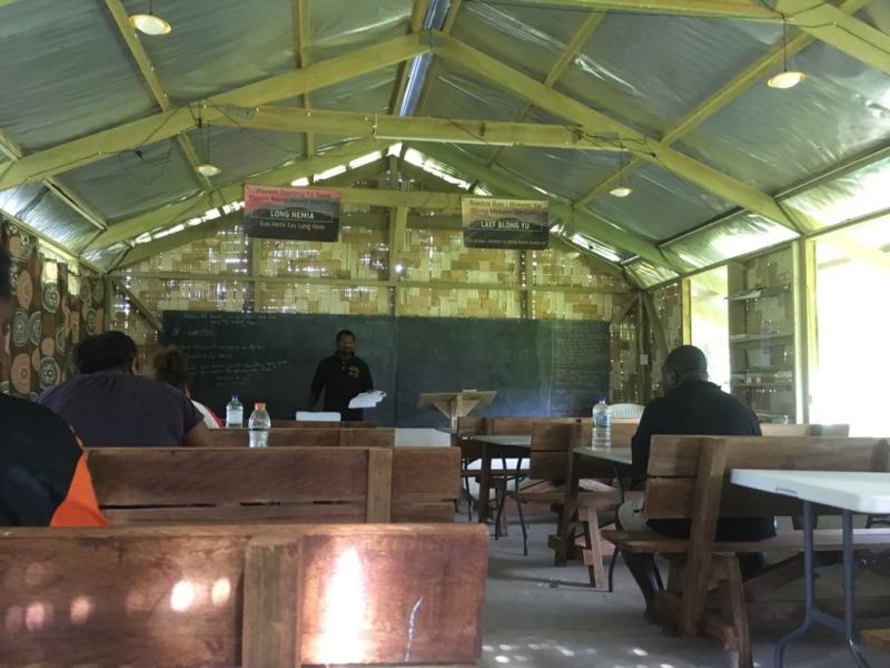 Pastor Abraham teaching the students